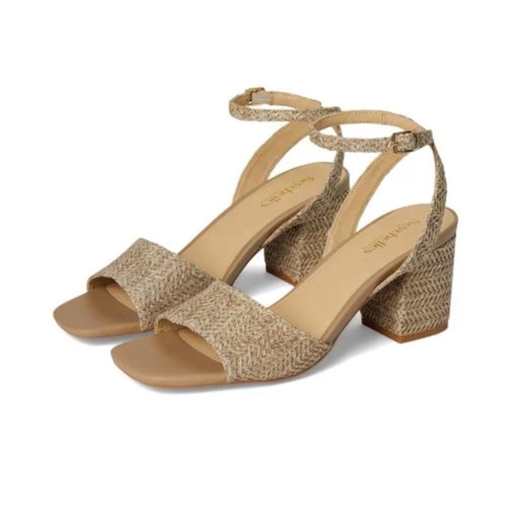 Seychelles Tan Textured Block Heel Sandals